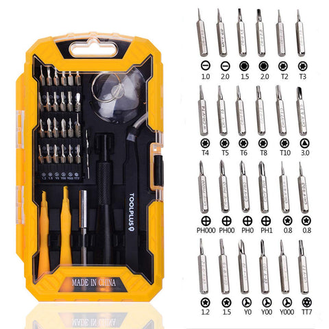 Precision Screwdriver Set, 32 in 1 Magnetic Driver Kit iPhone 7 Repair Opening Pry Tool Kits with Tweezer, 24 Bits and Portable Cover for Phone, PC and Electronic Devices