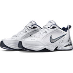 Nike Men's Air Monarch IV Cross Trainer, White/Metallic Silver/Midnight Navy, 10.0 Regular US