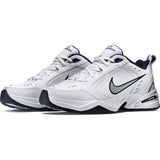 Nike Men's Air Monarch IV Cross Trainer, White/Metallic Silver/Midnight Navy, 10.0 Regular US