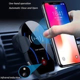 Wireless Car Charger, VIKASI 10W Qi Fast Charging Car Phone Holder, Air Vent Automatic Clamping Car Charger Mount Compatible with Samsung Galaxy Note 9/8/ S9/ S8,iPhone Xs Max/XR/X 8/8 Plus(Black-Red)