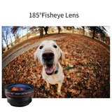 Phone Camera Lens kit with Beauty LED Fill Light for iPhone & Android Phones/iPad/Tablet/Laptop,50X Macro Lens and 4K HD Wide-Angle Lens 185° Fisheye Lens
