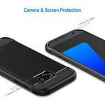 JETech Case for Samsung Galaxy S7 Protective Cover with Shock-Absorption and Carbon Fiber Design (Black)