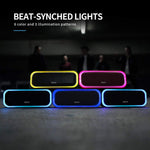 DOSS SoundBox Pro Portable Wireless Bluetooth Speaker V4.2 with 20W Stereo Sound, Active Extra Bass, Wireless Stereo Paring, Multiple Colors Lights, Waterproof IPX5, 10 Hrs Battery Life - Black