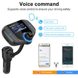 (Upgraded Version) Bluetooth FM Transmitter, Sumind Wireless Radio Adapter Hands-Free Car Kit with 1.7 Inch Display, QC3.0 and Smart 2.4A Dual USB Ports, AUX Input/Output, TF Card Mp3 Player