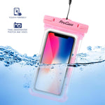 ProCase Universal Waterproof Case Cellphone Dry Bag Pouch for iPhone Xs Max XR XS X 8 7 6S Plus, Galaxy S10 Plus S10 S10e S9+/Note 9, Pixel 3 XL HTC LG Sony Moto up to 6.5" -2 Pack, Pink/Black