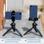 Ulanzi ST-02S Newest Aluminum Phone Tripod Mount w Cold Shoe Mount, Support Vertical and Horizontal, Universal Metal Adjustable Clamp for iPhone XS Xs Max X 8 7 Plus Samsung Huawei Android Smartphones
