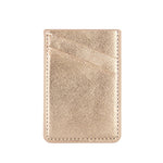 Obbii Metallic Gold PU Leather Card Holder for Back of Phone with 3M Adhesive Stick-on Credit Card Wallet Pockets for iPhone and Android Smartphones (Metallic Gold)