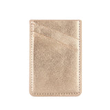 Obbii Metallic Gold PU Leather Card Holder for Back of Phone with 3M Adhesive Stick-on Credit Card Wallet Pockets for iPhone and Android Smartphones (Metallic Gold)