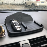 Wireless Charging Car Dashboard Phone Mount Pad Stand Base,No Slip Anti Skid Rubber Car Visor Dash Organizer Holder Tray Storage for Sunglasses,Key Chain,Coins,Pens,Cell Phone,GPS Navigator(Black)