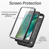 YOUMAKER Case for iPhone 8 Plus & iPhone 7 Plus, Full Body with Built-in Screen Protector Heavy Duty Protection Shockproof Slim Fit Cover for Apple iPhone 8 Plus (2017) 5.5 Inch - Black