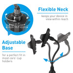 Macally Car Cup Holder Phone Mount with a Flexible Extra Long 8" Neck for iPhone X / 8/8+ / 7/7 Plus / 6/6+, Samsung, etc. (MCUP2XL)
