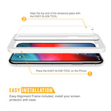 [4 Pack] Screen Protector for iPhone Xs/iPhone X, SPARIN Tempered Glass Screen Protector for iPhone Xs/X (5.8 Inch) - Alignment Frame/Highly Responsive/Case Friendly