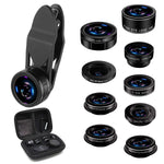 AiKEGlobal - Phone Lens with 9 in 1 Wide Angle Lens, Macro Lens, Fisheye Lens, 2X Telephoto Lens, CPL Lens, Starbrust and Kaleidoscope Lens Phone Camera Lens Kit for iPhone, Samsung, Most Smartphone