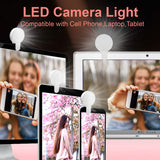 Selfie Light Ring,Juhefa Clip-on LED Camera Light,Rechargeble & 3-Levels Brightness Photography Light Compatible with iPhone, iPad, Sumsung Galaxy,Cell Phone,Laptop (White,1 Pack)