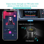 Baile Bluetooth FM Transmitter for Car, Wireless Bluetooth FM Radio Adapter Car Kit with Hands-Free Calling and 2 Ports USB Charger