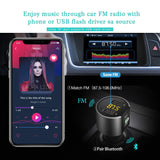 Baile Bluetooth FM Transmitter for Car, Wireless Bluetooth FM Radio Adapter Car Kit with Hands-Free Calling and 2 Ports USB Charger