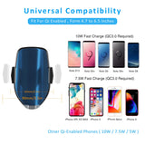 Wireless Car Charger Mount, 7.5W /10W Qi Fast Charging, Auto-Clamping Dashboard & Air Vent Phone Holder, Compatible Samsung Galaxy S10/S9/S9+/S8/S8+/S7/S6 Edge/Note 9/8 iPhone Xs Max/Xs/XR/X/8/8 Plus