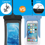 Waterproof Phone Case, 3 Pack Cambond Floating Waterproof Phone Pouch, Transparent TPU Water Proof Cell Phone Pouch Dry Bag with Lanyard for iPhone X 8 7 6s Plus Galaxy S9 S8 S7, Black Blue White