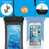 Water Proof Cell Phone Pouch, Universal Waterproof Phone Case, 100ft IPX8 Waterproof Bag, Anti-break Lanyard, Floating Waterproof Pouch for iPhone X, 8, 8P, 7, 7P, Device up to 6 inches(2 Pack, Black)
