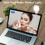 iPhone Camera Selfie Ring Light, Rechargeable Portable Clip-on Mini Selfie Light with 32 LED, Cute Cat Shape, 9 Flash Lights for iPad, Phone, Sumsung Galaxy, Android, Camera, Tablet, Laptop (Pink)