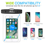 MoKo Waterproof Phone Pouch [2 Pack], Underwater Phone Case Dry Bag with Lanyard Compatible with iPhone X/Xs/Xr/Xs Max, 8/7/6s Plus, Samsung Galaxy S9/S8 Plus, S7 Edge, Note 9/8, Huawei, Black Black