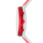 Fossil Women's Gen 4 Sport Heart Rate Metal and Silicone Touchscreen Smartwatch, Color: Coral Red (FTW6027)