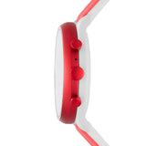 Fossil Women's Gen 4 Sport Heart Rate Metal and Silicone Touchscreen Smartwatch, Color: Coral Red (FTW6027)