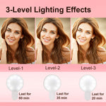 Selfie Light Ring,Juhefa Clip-on LED Camera Light,Rechargeble & 3-Levels Brightness Photography Light Compatible with iPhone, iPad, Sumsung Galaxy,Cell Phone,Laptop (White,1 Pack)