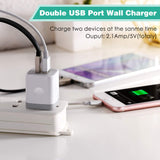 USB Wall Charger, BEST4ONE 3-Pack 2.1A/5V Dual Port USB Plug Power Adapter Charging Block Cube Compatible with Phone X 8/7/6 Plus SE/5S/4S, Samsung, Moto, Kindle, Android Phone -White