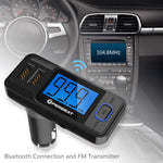 【Upgraded】 Perbeat Wireless in-Car Bluetooth FM Transmitter USB Car Charger Radio Adapter Audio Receiver Stereo Music Car Kit Hands Free Call with Micro SD/TF Card Slot, Dual USB Charging Port