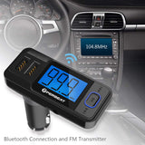 【Upgraded】 Perbeat Wireless in-Car Bluetooth FM Transmitter USB Car Charger Radio Adapter Audio Receiver Stereo Music Car Kit Hands Free Call with Micro SD/TF Card Slot, Dual USB Charging Port