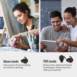 True Wireless Earbuds Bluetooth 5.0 Headphones, Sports in-Ear TWS Stereo Mini Headset w/Mic Extra Bass IPX5 Sweatproof Low Latency Instant Pairing 15H Battery Charging Case Noise Cancelling Earphones