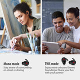 True Wireless Earbuds Bluetooth 5.0 Headphones, Sports in-Ear TWS Stereo Mini Headset w/Mic Extra Bass IPX5 Sweatproof Low Latency Instant Pairing 15H Battery Charging Case Noise Cancelling Earphones