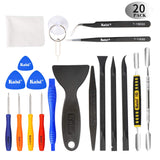 Kaisi Ultrathin Steel Professional Opening Pry Tool Repair Kit with Non-Abrasive Nylon Spudgers and Anti-Static Tweezers, 20 Piece Repair Tool Set