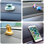 AFUNTA 4 PCS Anti-Slip Car Dash Sticky Pads, 2 Size Heat Resistant Non-Slip Mats, Dashboard Cell Phone Mount Holder Mats, Reusable after Washing off Dust