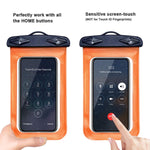 Egchi Waterproof Case 3 Pack Universal Waterproof Phone Pouch Cell Phone Dry Bag for iPhone Series Samsung Galaxy Note HTC LG Sony Nokia - up to 6 inch (Blue&Green&Orange)