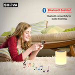SHAVA Night Light Bluetooth Speaker, Portable Wireless Bluetooth Speakers, Touch Control, Color LED Speaker, Bedside Table Light, Speakerphone/TF Card/AUX-in Supported (White), 7