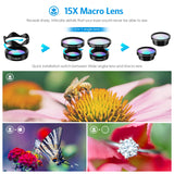 [Upgraded Version] Phone Camera Lens, 5 in 1 Cell Phone Lens Kit, Macro Lens + Wide Angle Lens, Fisheye Lens + CPL + Starburst Lens, with Storage Tube, for iPhone X/8/7, Smartphones