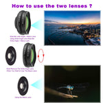 Anazalea for iPhone and Android Lens, Wide Angle & Macro Lens (Screwed Together), Cell Phone Camera Lens Kit for iPhone X XR XS Max 8 7 6S Plus Samsung S9 S8 and Android Phone with Travel Case