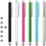 CHAOQ Touch Stylus Pen, Hybrid Mesh Fiber Tips Stylus (6 Pcs, Black, White, Pink, Green, Sky Blue, Silver) for all Capacitive Touch Screen Cell Phones, Tablet, Kindle Fire + 6 Extra Replaceable Tips