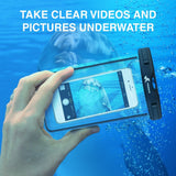 ⚡ [ Premium Quality ] Universal Waterproof Phone Holder with ARM Band & Lanyard - Best Grade Water Proof, Dustproof, Snowproof & Shockproof Pouch Bag Case for Apple iPhone, Android and All Smartphone