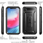 SUPCASE iPhone XR Case, Full-Body Rugged Holster Case with Built-in Screen Protector for Apple iPhone XR (2018 Release), Unicorn Beetle Pro Series (Black)