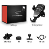 Wireless Car Charger, Veidoo 10W Qi-Certified Gravity Wireless Fast Charge Car Mount Air Vent Phone Holder Compatible with Mobile Phone S7 edge/S8/S10/S9+/Note 9 & Enable Qi Device