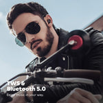 SoundPEATS TrueFree True Wireless Earbuds Bluetooth 5.0 in-Ear Stereo Bluetooth Headphones with Microphone Wireless Earphones 15 Hours Playtime, Hands-Free Calls, One-Step Pairing
