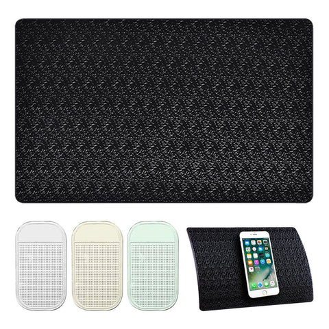 AFUNTA 4 PCS Anti-Slip Car Dash Sticky Pads, 2 Size Heat Resistant Non-Slip Mats, Dashboard Cell Phone Mount Holder Mats, Reusable after Washing off Dust