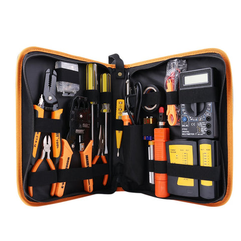 Professional Network Tool Kits - Net Computer Maintenance,Cable Tester 17 in 1 Repair Tools - RJ45 Connectors,Cable Tester,Crimp Pliers tool,Wire Punch Down,stripping pliers Tool Set