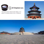 Phone Camera Lens Kit for iPhone Xs/R/X/8/7/6s Pixel, Samsung. 2xTele Lens Zoom Lens+198°Fisheye Lens+0.63XWide Angle Lens &15XMacro Lens+CPL Smartphone,Android,iPhone Lens. Phone Gadget.Photography.