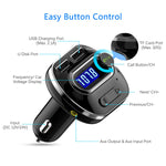 VicTsing (Upgraded Version) V4.1 Bluetooth FM Transmitter for Car, Wireless In-Car Bluetooth Adapter, Bluetooth Radio Transmitter Support Aux Input Output, TF Card and U-Disk, Hands-Free calls