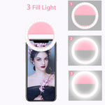 LinkStyle Selfie Ring Light for Camera, Rechargeable LED Selfie Light 3-Level Brightness Compatible with iPhone Xs/XS Max/XR/X/8/7/7 Plus/6 Plus/6S Plus Samsung Galaxy S8/S8 Plus S7 S6 Edge-Pink