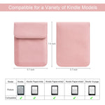 WALNEW 6" Kindle Sleeve for Kindle 4/5/Kindle Touch/Kindle Paperwhite/Kindle Paperwhite 10th, 2018/Kindle Voyage Protective Insert Sleeve Case Bag, Pink